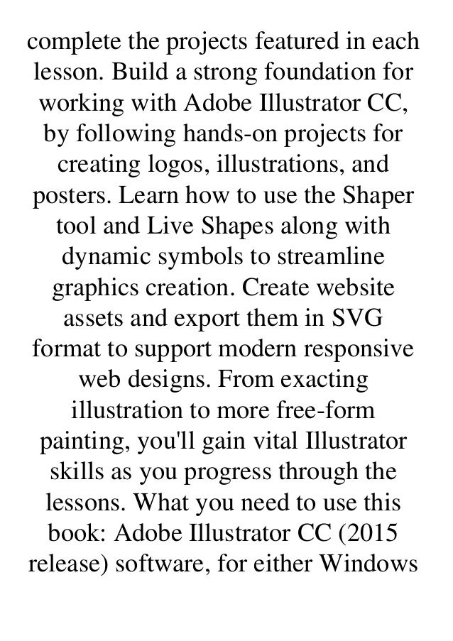 Pdf Adobe Illustrator CC Classroom in a Book &#^READ^ Pdf Adobe Illustrator CC Classroom in a Book &#^READ^